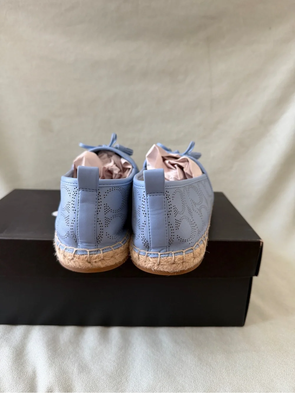 Coach Women's Carson Signature Jacquard Espadrille Loafers Lather Blue Size 11B